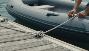 petit bateau sans permis amarré à un quai en marina