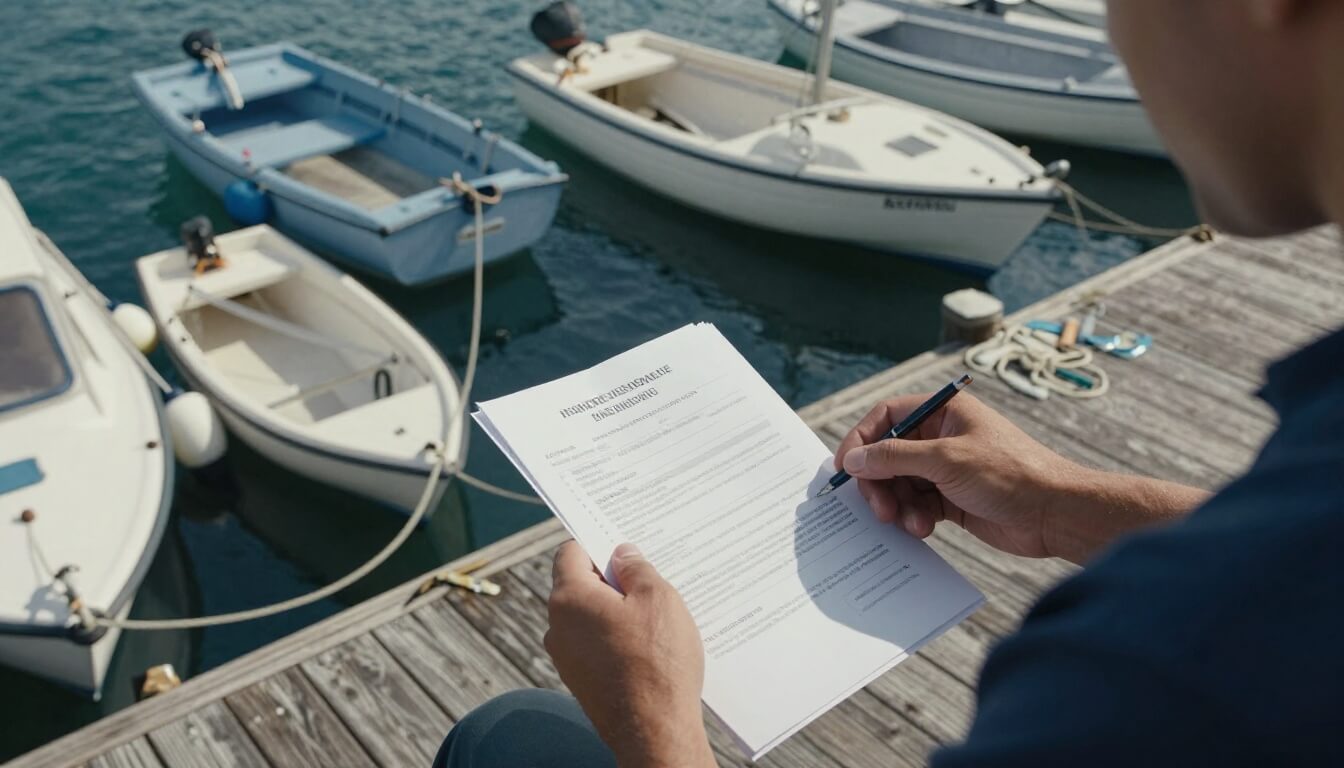 bateaux sans permis amarrés avec outils d'entretien visibles au port