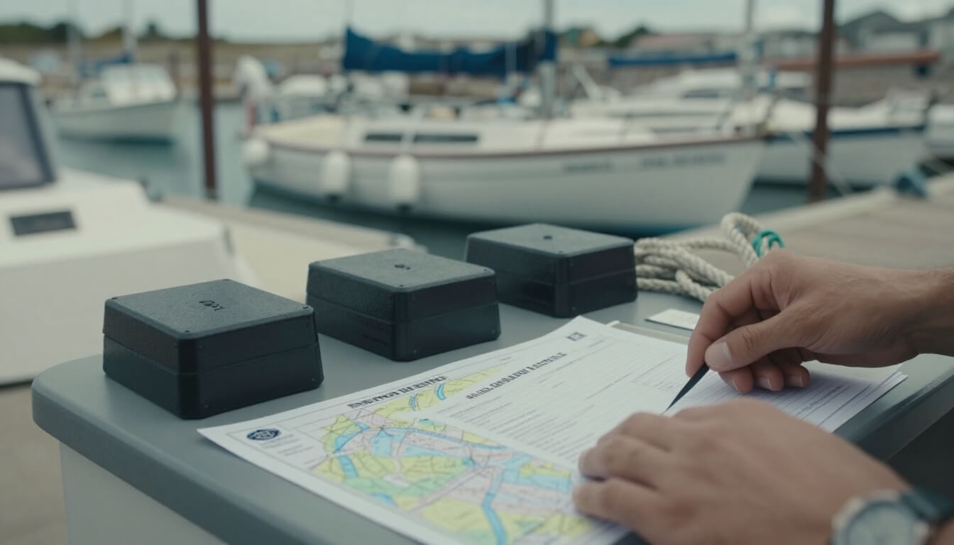 bureau d'agence de location bateau dans un port du Morbihan