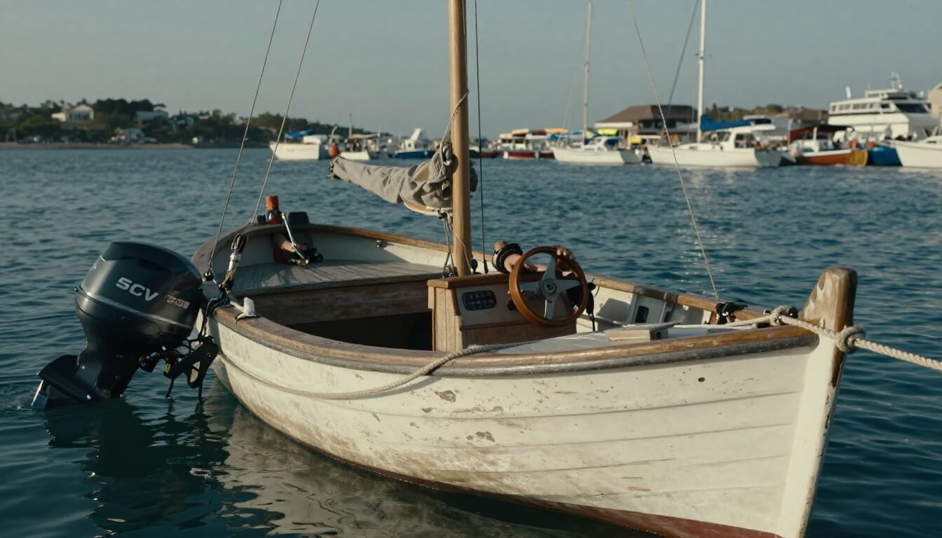 petit bateau côtier naviguant sans permis près du rivage