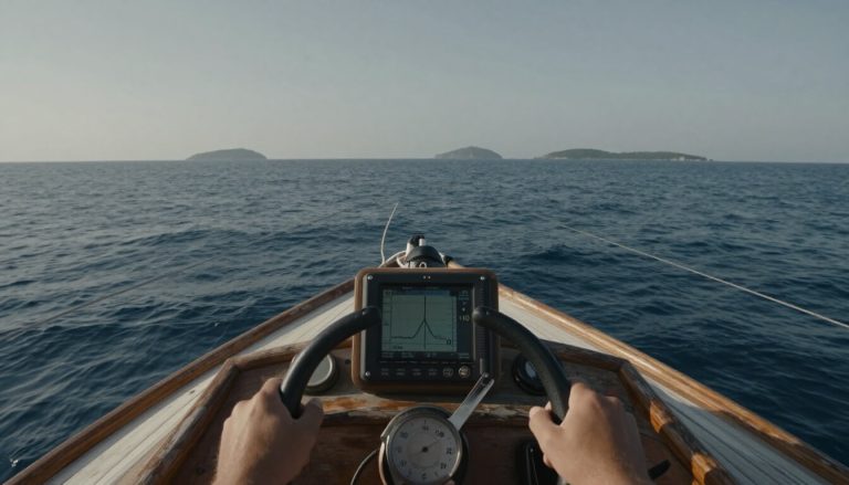 cockpit de bateau naviguant au large vers des îles lointaines permis hauturier