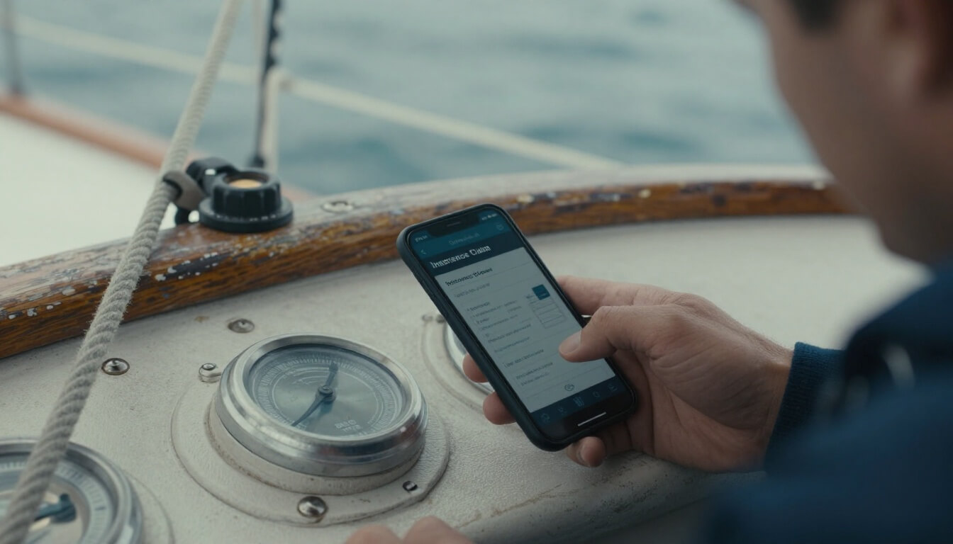 plaisancier utilisant smartphone pour déclaration sinistre en mer