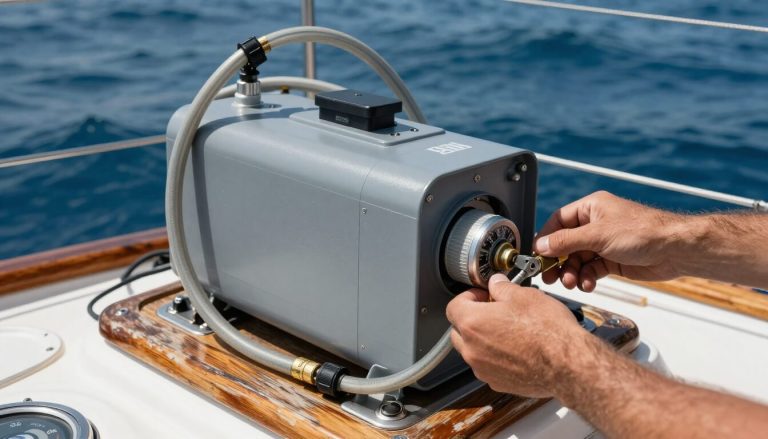 dessalinisateur électrique installé dans cockpit de voilier
