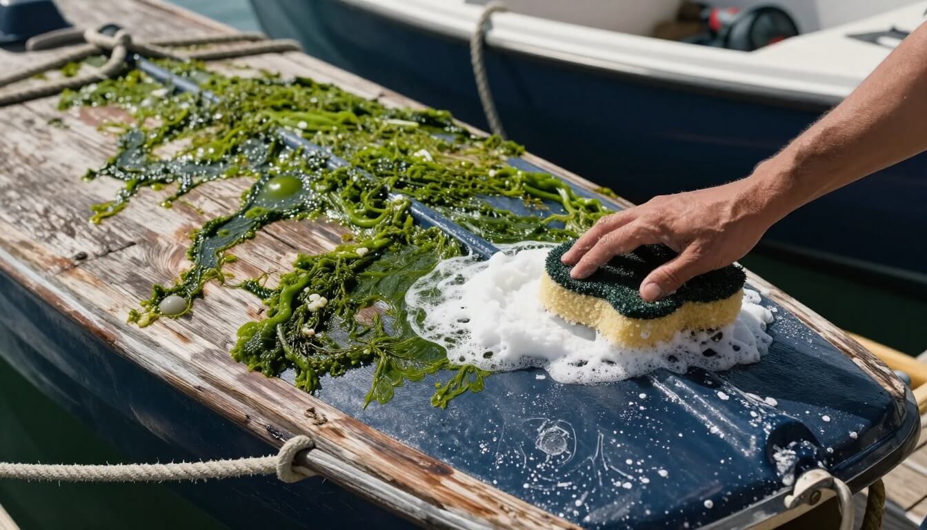 coque de bateau nettoyée au bicarbonate de soude et vinaigre
