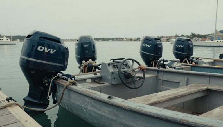 petit bateau sans permis motorisé naviguant près d'une marina
