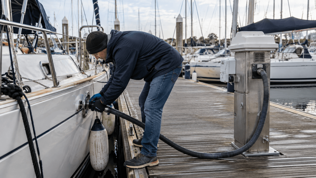 vidanger les eaux noires de son bateau au port